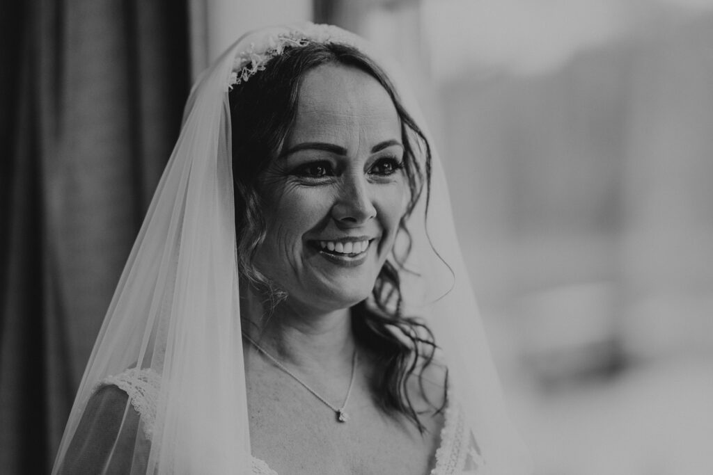 Stunning bride on wedding day in chesterfield