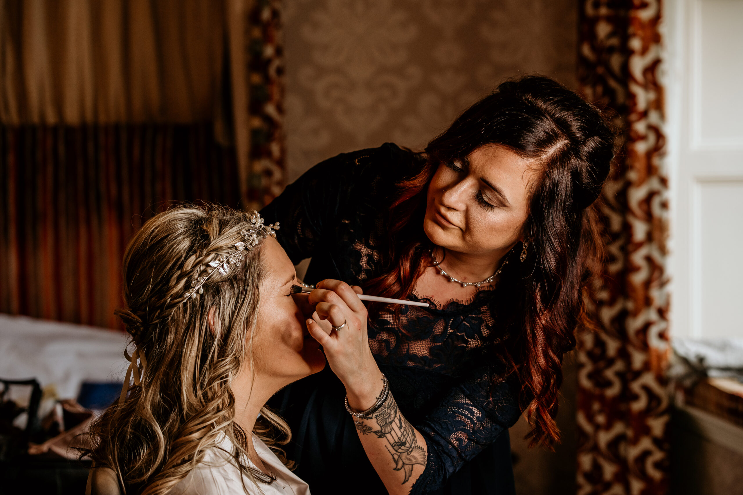 bridal preparation at Ringwood Hall, Chesterfield
