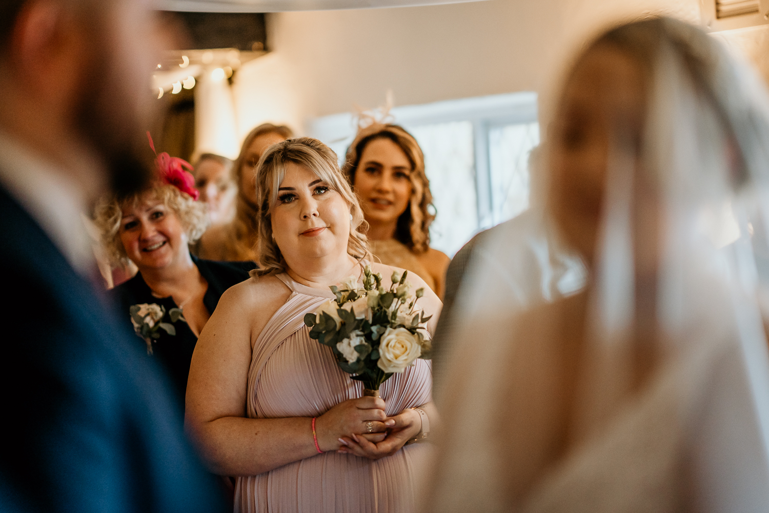 bridesmaid at wedding in chesterfield