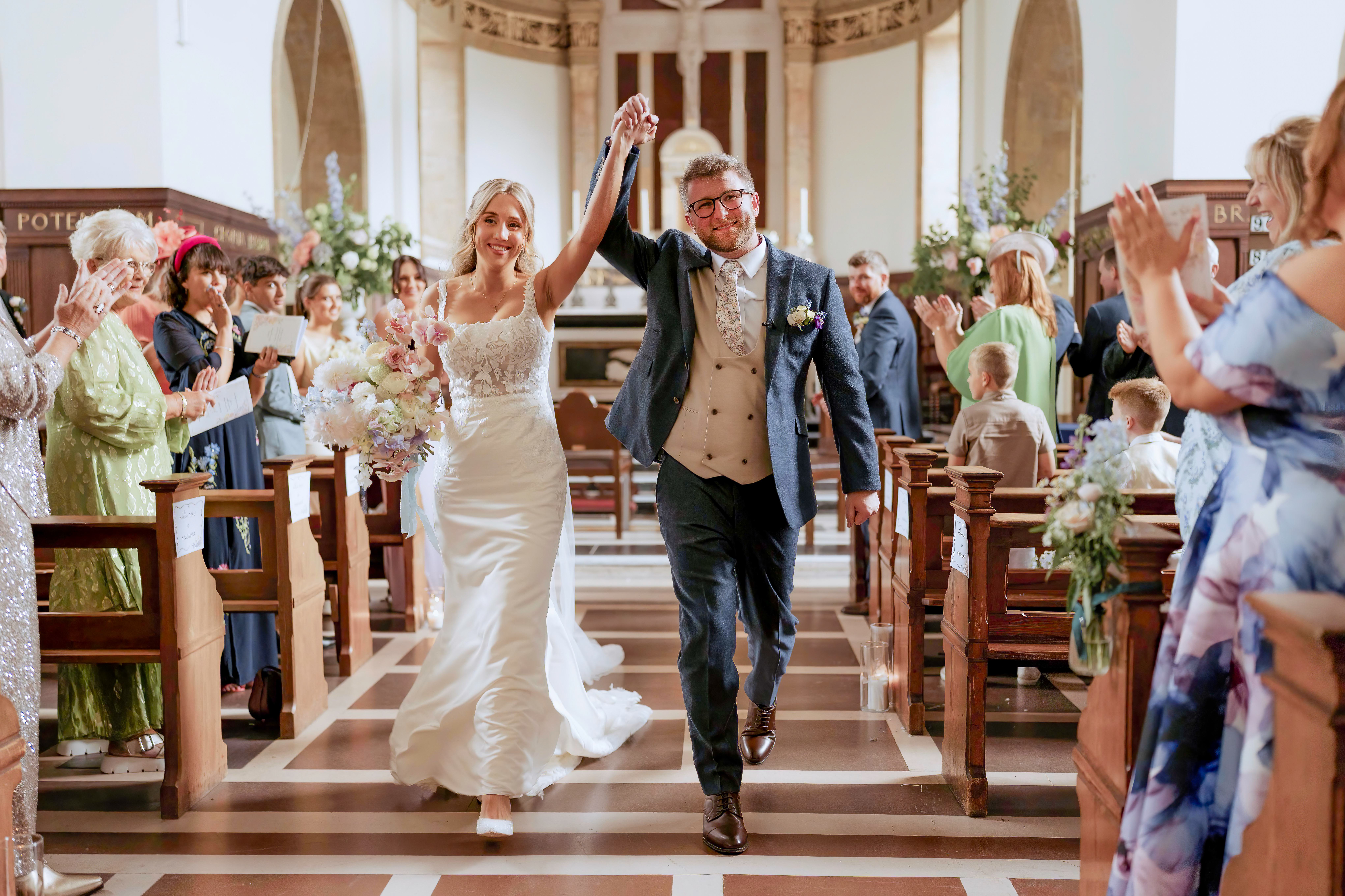 bride and groom church wedding