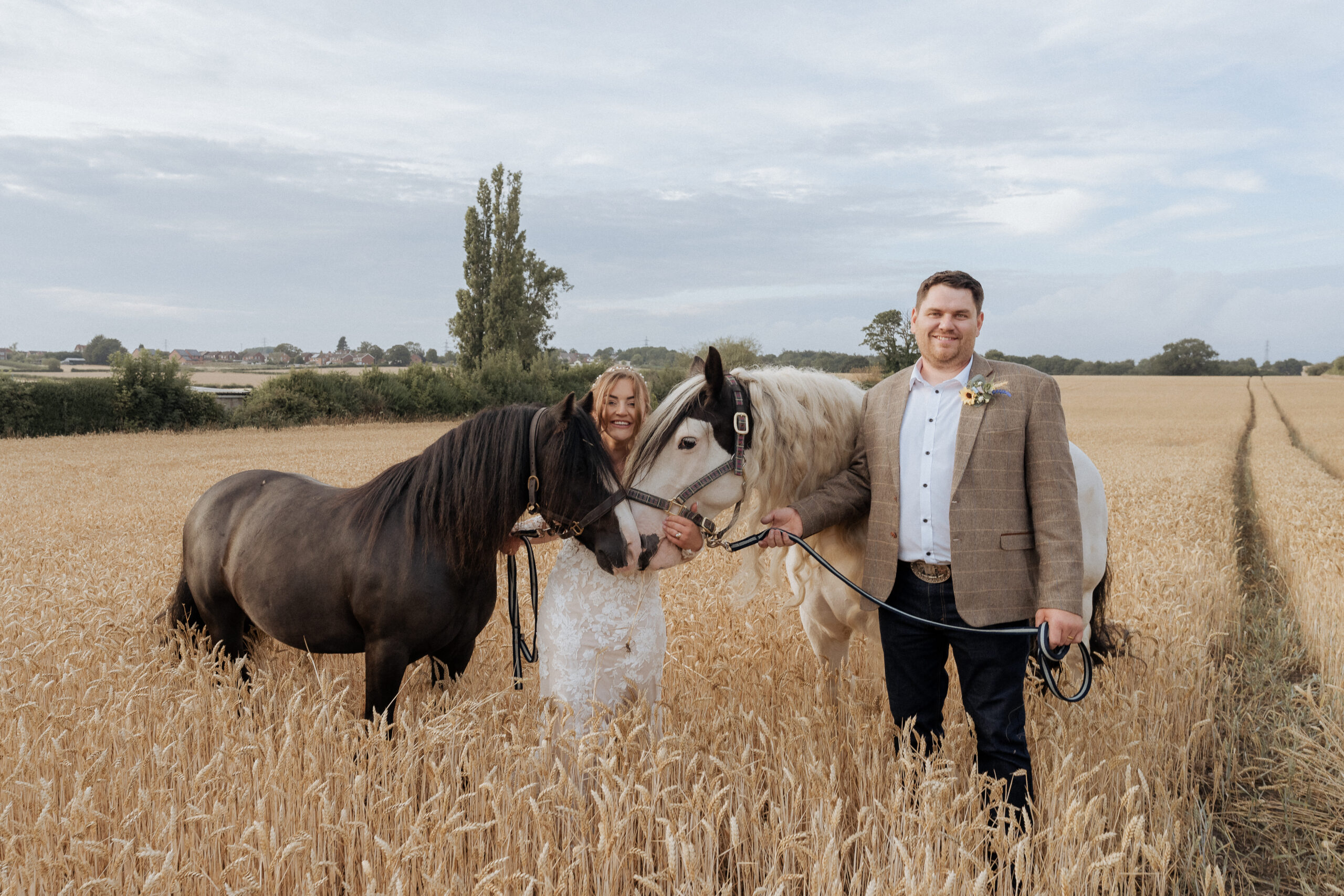 Bride and Groom with horse