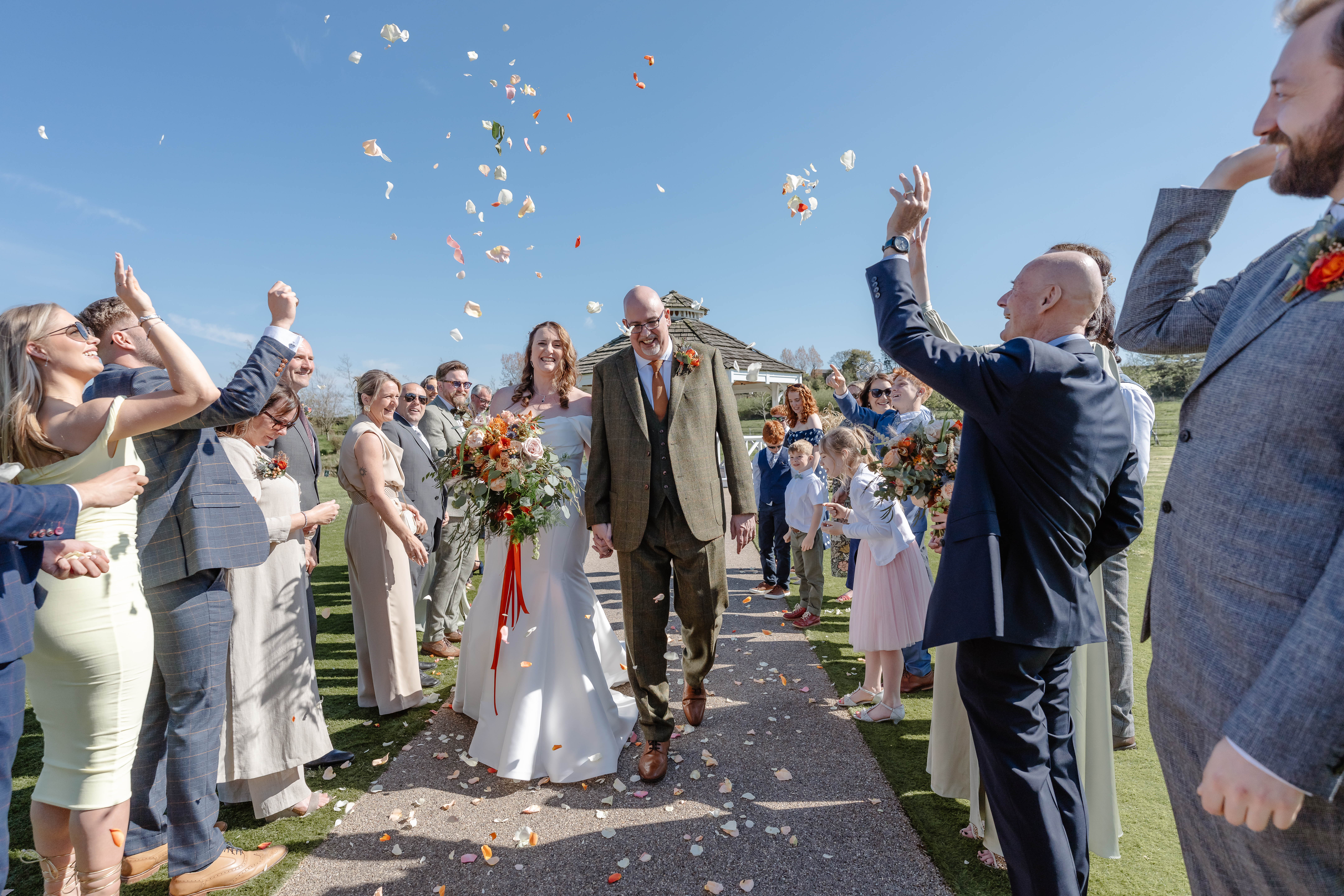 Confetti during a wedding at Peak Edge Hotel
